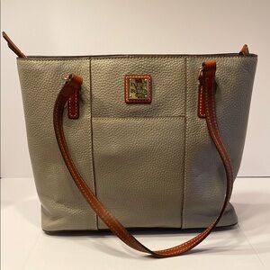 Dooney & Bourke Gray Leather Tote Bag